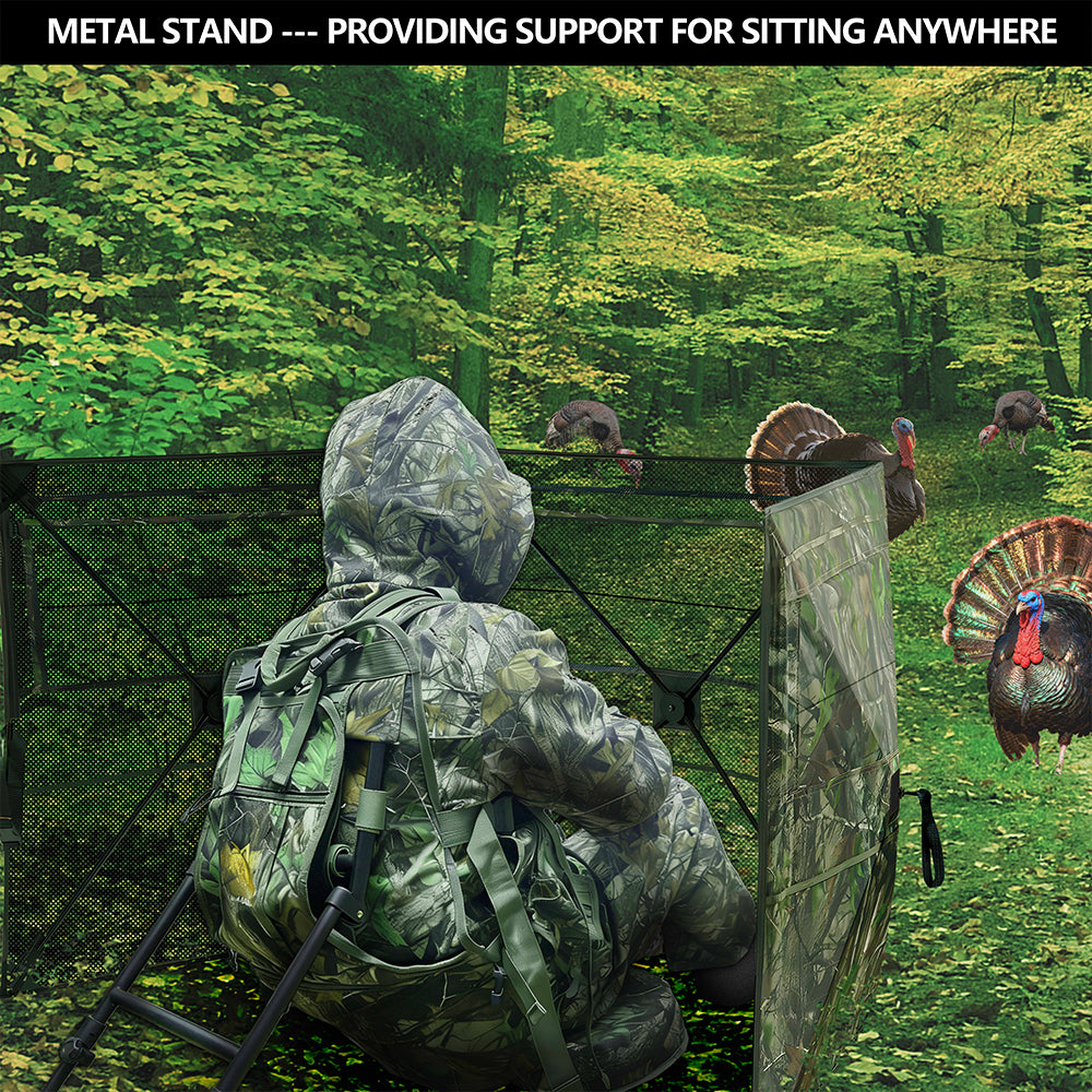 Hunting Turkey Vest with Seat, Kickstand Turkey Vest with Game Pouch for Turkey Hunting,Turkey Clothes for Men