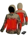 Women’s Heated Jacket Fleece with Power Bank, Rechargeable Coat for Hunting (Next Camo G2, Size S-XL)