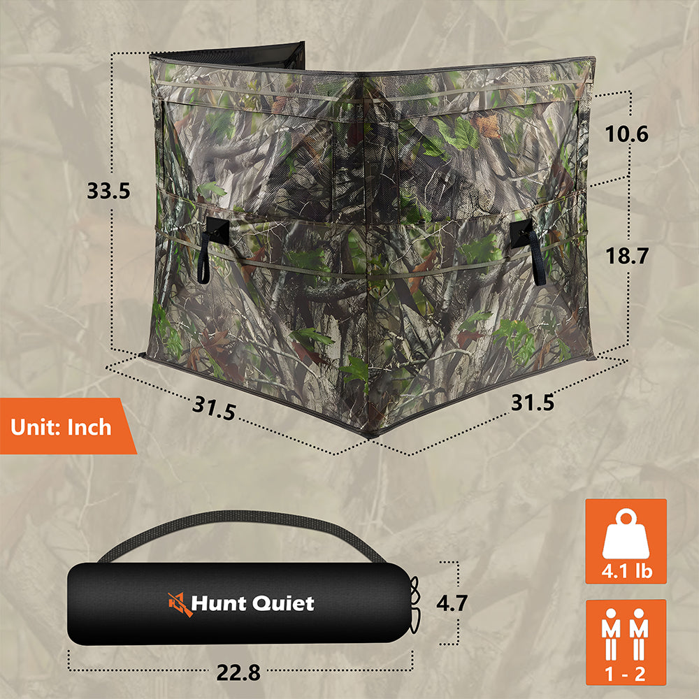Hunting Blind for Turkey, 3-Panel See-Through Turkey Blind, Full 360° Visibility Pop Up Ground Blind