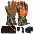 Hunt Quiet Heated Hunting Gloves 7.4V for Men and Women, 2 Batt Packs, Waterproof, Fleece Lined Next Camo G2, M-XXL