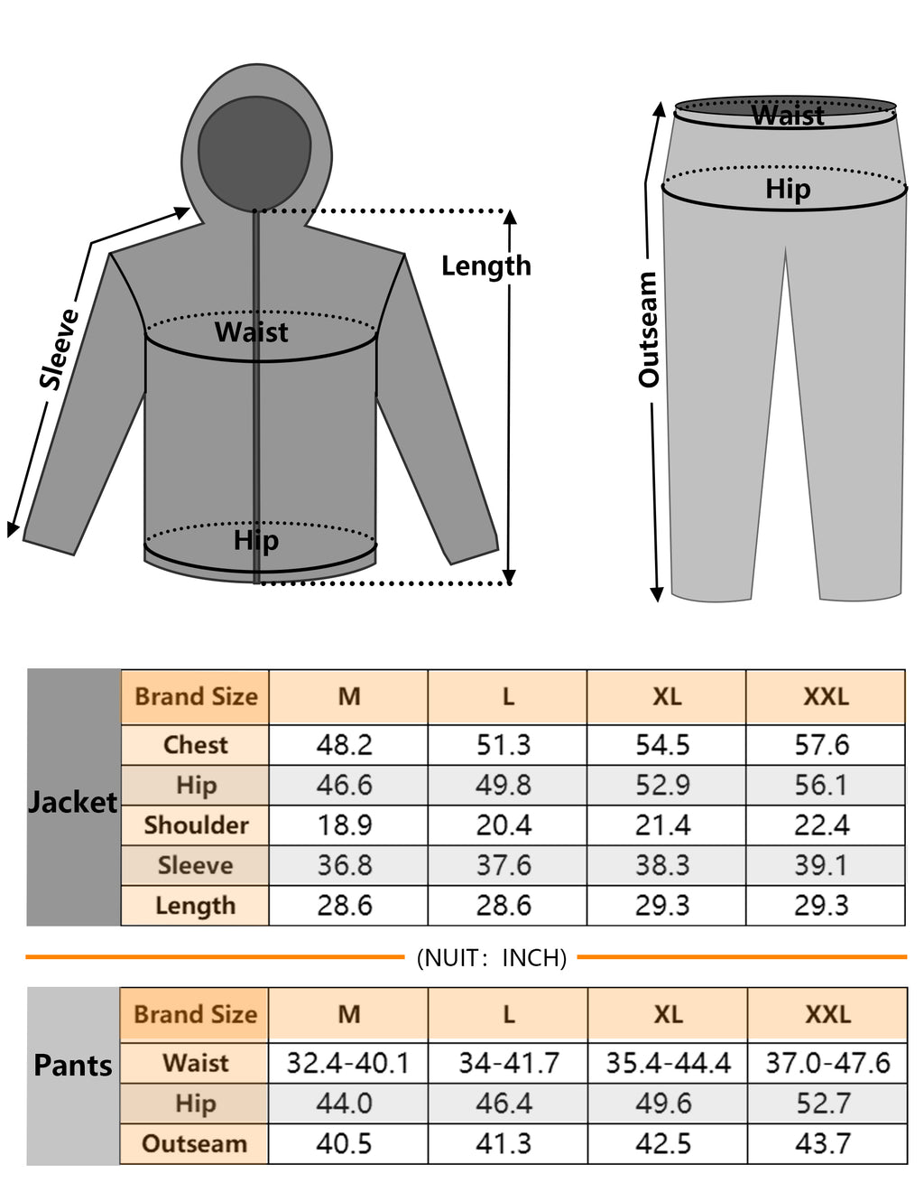 Hunt Quiet Hunting Clothes For Men, Silent Water-Resistant Hunting Jacket & Pants Set with Fleece Lining for Warmth M-XXL