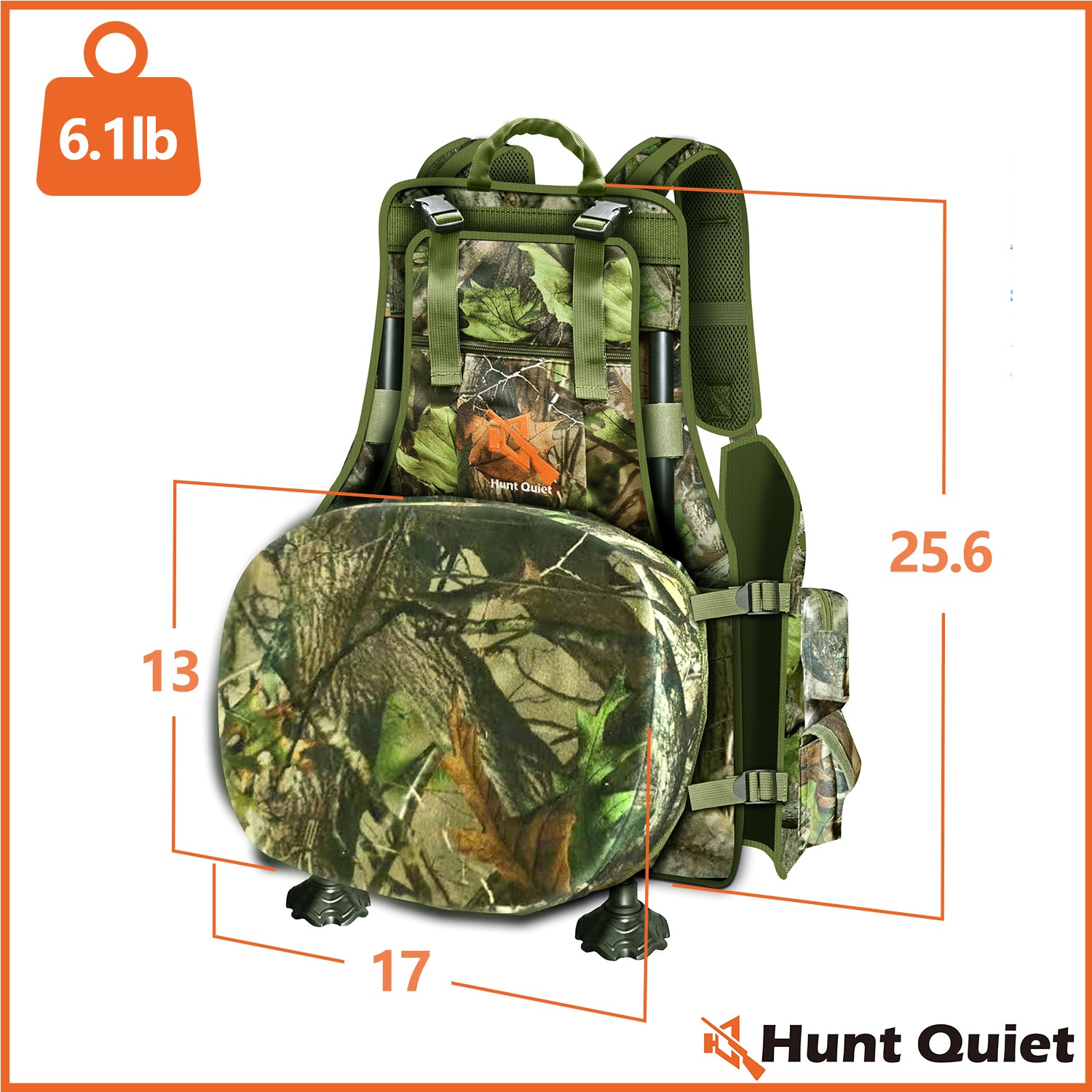 Hunting Turkey Vest with Seat, Kickstand Turkey Vest with Game Pouch for Turkey Hunting,Turkey Clothes for Men