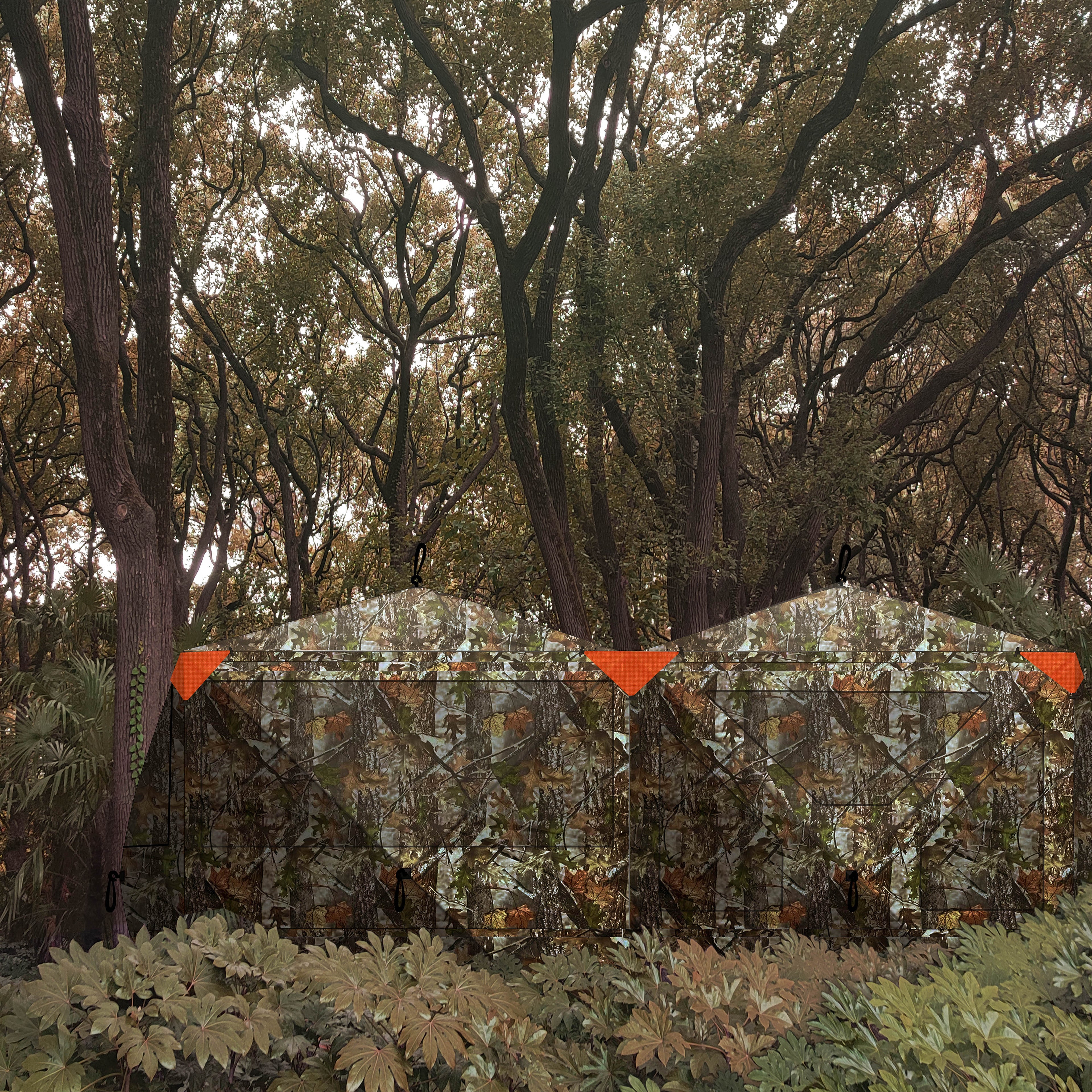 Hunt Quiet Hunting Blind, 360° See Through Ground Blind, 4-6 Person Pop Up for Deer Hunting, Portable with Carrying Bag