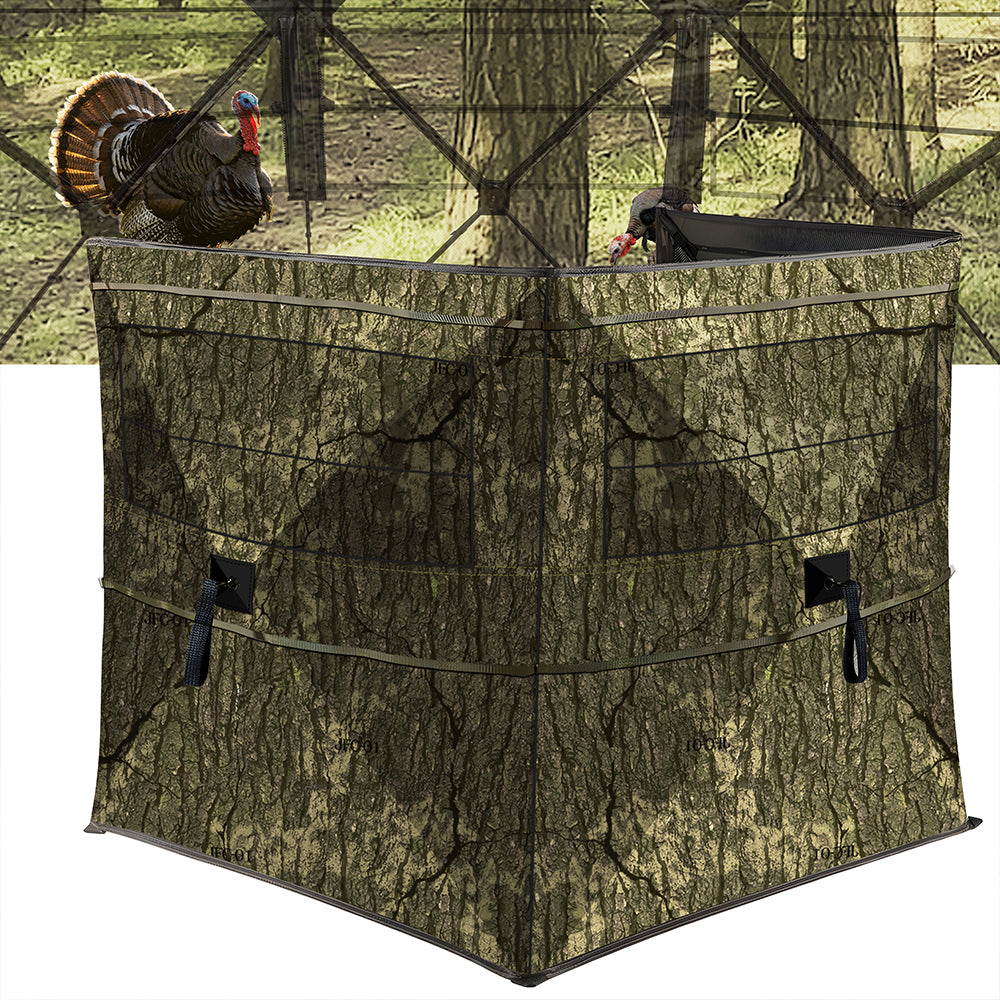 Hunting Blind for Turkey, 3-Panel See-Through Turkey Blind, Full 360° Visibility Pop Up Ground Blind