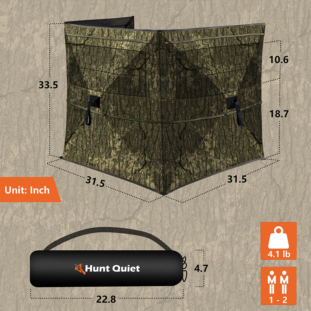 Hunting Blind for Turkey, 3-Panel See-Through Turkey Blind, Full 360° Visibility Pop Up Ground Blind