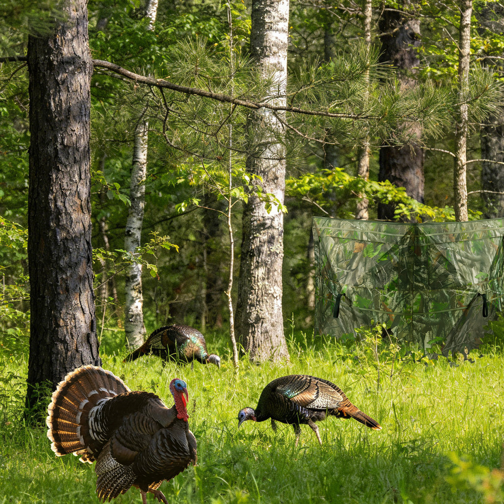 Hunting Blind for Turkey, 3-Panel See-Through Turkey Blind, Full 360° Visibility Pop Up Ground Blind