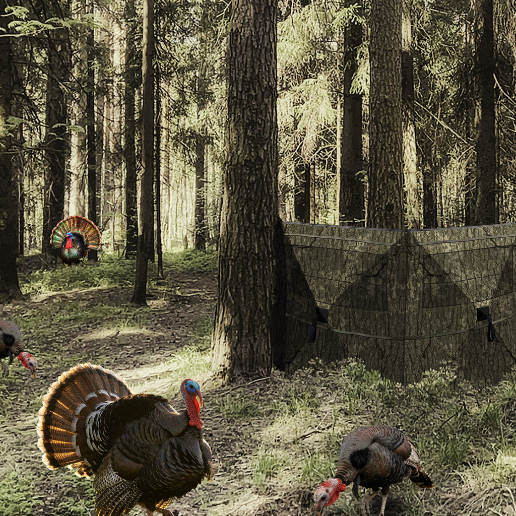 Hunting Blind for Turkey, 3-Panel See-Through Turkey Blind, Full 360° Visibility Pop Up Ground Blind